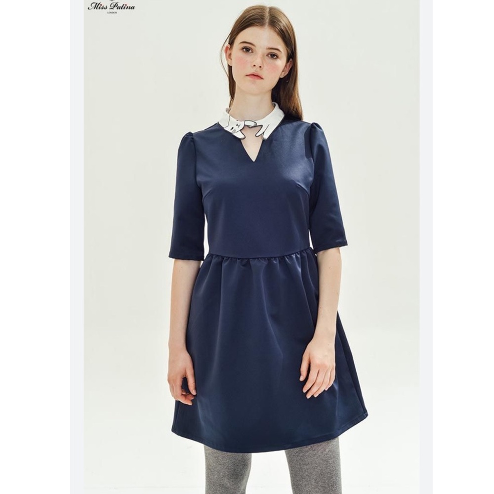 Miss Patina Love Cat Dress Navy NWT
